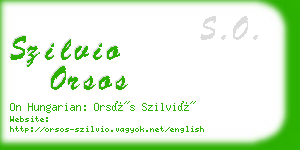 szilvio orsos business card